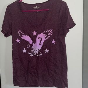 American Eagle maroon tshirt Large